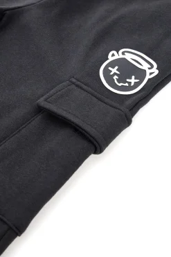 Pantaloni neri con inserti rossi e tasca laterale Pitt Kids PT-KP-8007