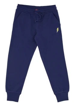 Pantaloni Tuta Blu con Logo Giallo Pitt Kids PT-B-FP-05030