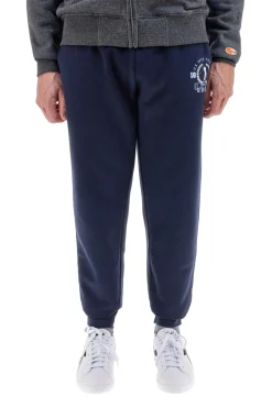 Pantaloni tuta blu in cotone e poliestere con stampa frontale U.S. Golf Club F105