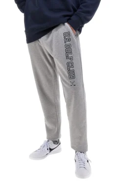 Pantaloni tuta grigi in cotone e poliestere con polsino alla caviglia U.S. Golf Club F105