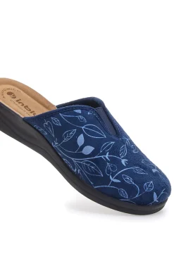 Pantofola blu con fantasia floreale e sottopiede anatomico Inblu 49CF