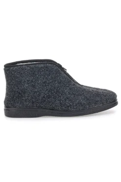 Pantofole antracite a stivaletto con zip e interno in pelo Jerpoint CA249