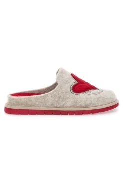 Pantofole beige con cuore Beego 7521p