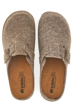 Pantofole beige in feltro con fibbia regolabile Inblu 24 SI