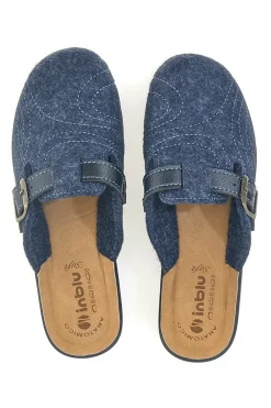 Pantofole blu con fibbia e plantare comfort Inblu 50 CF