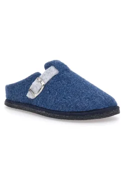 Pantofole Blu in Feltro con Fibbia e Plantare Estraibile Grazie 1