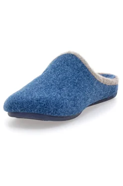 Pantofole blu in feltro con profilo a contrasto Superga S10S225