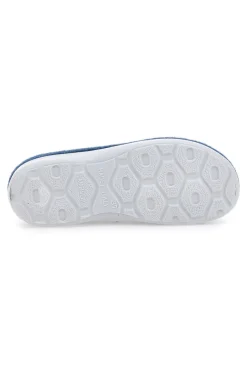 Pantofole Blu in Feltro con Fiorellino in Metallo e Plantare Estraibile Grazie 3001d