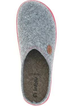 Pantofole grigie con bordo rosso INBLU 39 CS