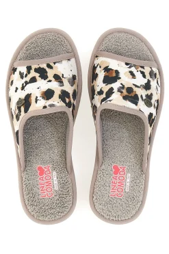 Pantofole Leopardate con Punta Aperta Linea Comoda 7551P