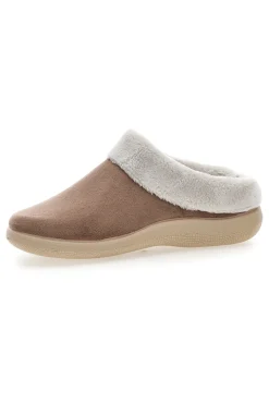 Pantofole marroni con bordo in pelo Dorea SE350