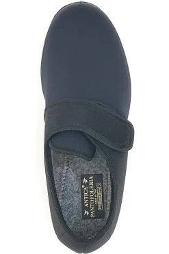 Pantofole nere con chiusura a strappo Antica pantofoleria 58