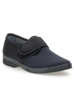 Pantofole nere con chiusura a strappo Antica pantofoleria 58