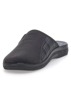 Pantofole nere con inserti a quadri e plantare anatomico Inblu 17 DG