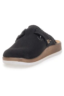 Pantofole nere con pelo interno e suola bianca INBLU 20 ct