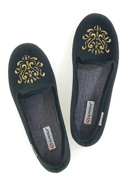 Pantofole Nere con Soletta Estraibile e Suola in Gomma Superga 10272