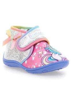 Pantofole Primi passi multicolore con glitter e arcobaleno Unicorn S8010196T