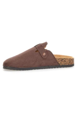 Pantofole sabot marroni con fibbia Altemberg 1105