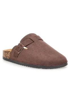 Pantofole sabot marroni con fibbia Altemberg 1105