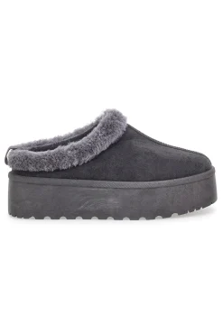Pantofole Stivaletti con Pelo Grigie Con Platform Pittarello Love 1913