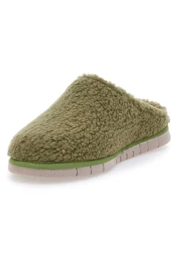 Pantofole teddy verdi Beego 7485