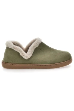 Pantofole verdi con profilo in pelo e interno caldo Gaia Mania GG463