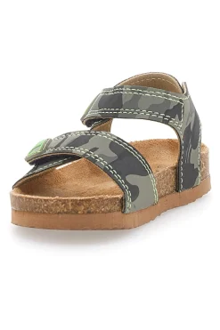 Pitt Kids 14512 Sandalen mit doppelt verstellbarem Riemen, Camouflage, Grün