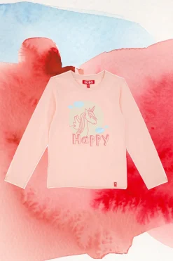 PITT KIDS Rosa Langarm-T-Shirt mit Glitzerdruck PT-GT-05079