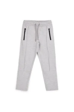 Pitt Kinder Hose grau mit Kordelzug und Reißverschluss Pt-b-p-9054