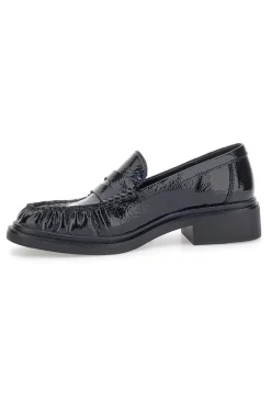 Pittarello BT24321029 Loafer aus schwarzem Lackleder mit niedrigem Absatz
