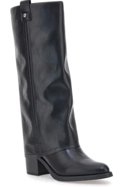 Pittarello Capsule BT24186024A schwarze Stiefel mit mittelhohem Absatz und quadratischer Zehenpartie