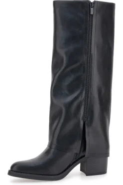 Pittarello Capsule BT24186024A schwarze Stiefel mit mittelhohem Absatz und quadratischer Zehenpartie