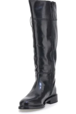 Pittarello Class LFL2543 schwarze Stiefel aus echtem Leder mit goldenem Reißverschluss und Schnalle