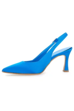 Pittarello Couture 148 Slingback-Pumps aus türkisfarbenem Satin