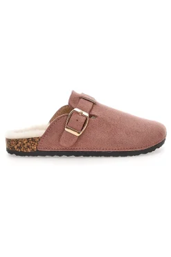 Pittarello Love 1071 Rosa Hausschuhe mit Schnalle und Fellfutter