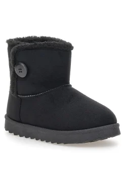 Pittarello Love PK1714B schwarze Stiefeletten mit Zierknopf und Fellfutter