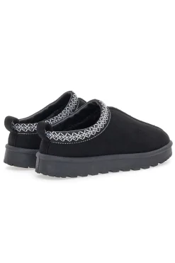 Pittarello Love PK1859C schwarze Hausschuhe mit verziertem Profil und Pelzinnenseite