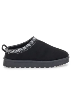 Pittarello Love PK1859C schwarze Hausschuhe mit verziertem Profil und Pelzinnenseite