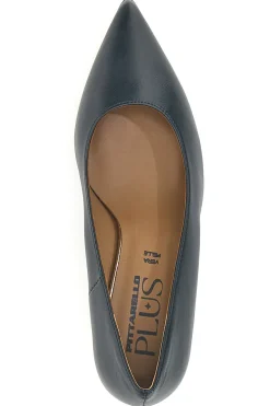 Pittarello Plus 555 Schwarze Pumps aus Leder mit mittlerem Absatz, hergestellt in Italien