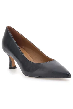 Pittarello Plus 555 Schwarze Pumps aus Leder mit mittlerem Absatz, hergestellt in Italien