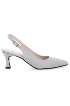 Pittarello Romantic 54366 silberne Glitzer-Slingback-Pumps