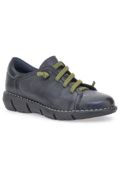 Pittarello Tierra 11613 schwarze Lederschuhe mit kontrastierenden Schnürsenkeln
