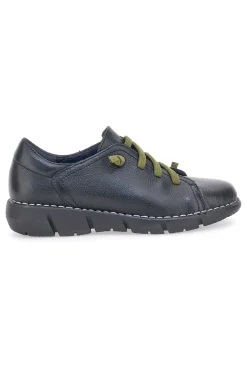 Pittarello Tierra 11613 schwarze Lederschuhe mit kontrastierenden Schnürsenkeln