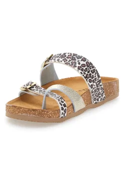 PITTARELLO TIERRA 335A312SR Platin Flip-Flop-Hausschuhe mit Fußriemen