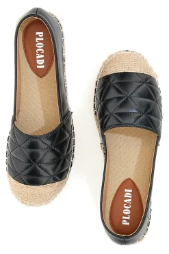 Plocadi 17661 Schwarze gesteppte Espadrilles