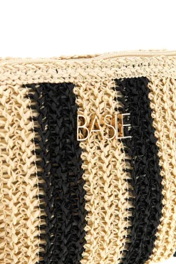 Pochette mare beige e nera a righe Basile BA27411