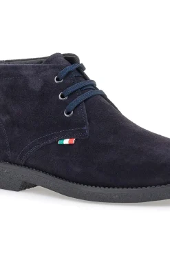 Polacchini blu in camoscio con bandierina tricolore Pittarello 2810