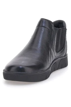 Polacchini neri con zip e inserti elasticizzati Pittarello 17795