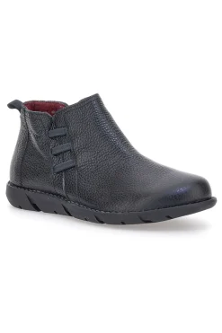 Polacchini neri in pelle con zip laterale Pittarello Tierra 30755