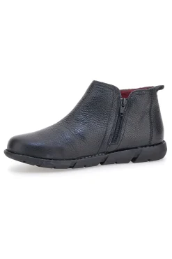 Polacchini neri in pelle con zip laterale Pittarello Tierra 30755